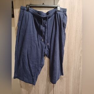 Woman Within Dark Blue Shorts